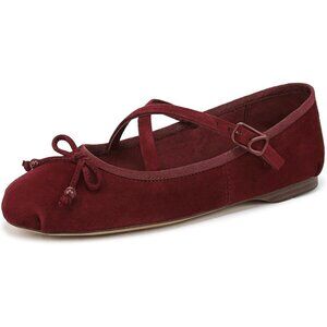 Circus NY by Sam Edelman Women's Chianti Leather Cross Strap Ballet Flat